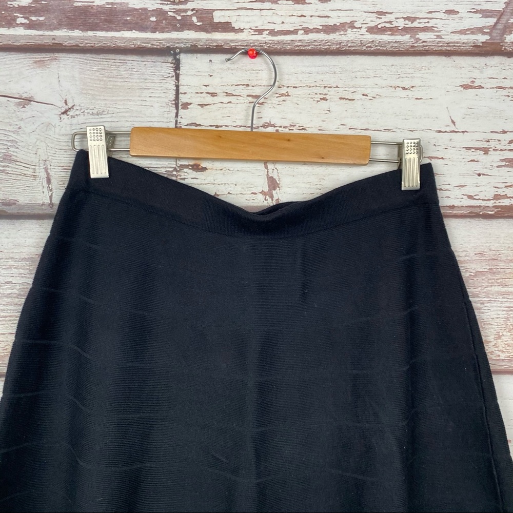 Max Studio Versatile Black Ribbed Circle Skirt - image 2